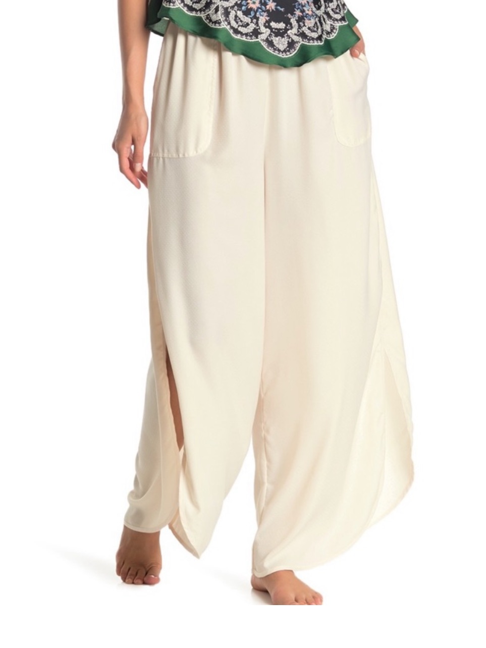 Free People She’s A Dime Cream Wide Leg Pants Size Medium